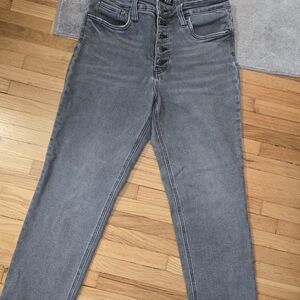 Kut from the Kloth Gray High-Rise Skinny Jeans with Button Fly